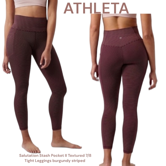 Athleta Women Salutation Stash Pocket II Textured 7/8 Tight Powervita Legging M - Picture 16 of 16